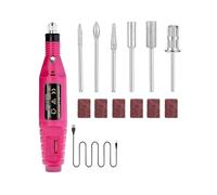 Simplified Electric Nail Sander Pedicure Manicure Tools Professional Nail Drill Machine Low Noise Cutters Nail File Kit(Red-Set)