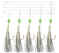 Simplified Fishing Experience Six Pack of Mackerel Feathers with a Total of Thirty Hooks