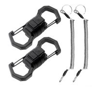 Simplified Tool Management for Fishers 4 Pieces of Stainless Steel Lanyards & Hooks (Black)