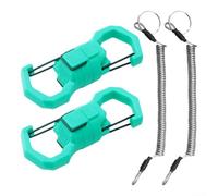 Simplified Tool Management for Fishers 4 Pieces of Stainless Steel Lanyards & Hooks (Blue)