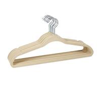 Simplify 10 Pack, Prevents Creases and Wrinkles, Good for Blouses, Shirts, Ivory 10 Super Slim Velvet Huggable, Space Saving, Closet Organization, Non-Slip, Durable Hangers for Dresses, Coats, Pants