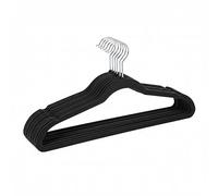 Simplify 10 Super Slim Velvet Huggable, Space Saving, Closet Organization, Non-Slip, Durable Hangers for Dresses, Coats, Pants in Black