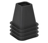 Simplify 6 Inch Bed Riser | Pack of 4 | Bed & Furniture Lifter Wheel Grooves | Under-Bed Storage | Bedroom & Dorm | Black