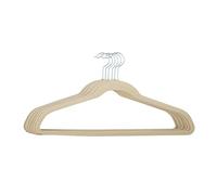 Simplify Extra Wide 21" Velvet Coat, Sturdy, Durable, Heavy Duty, Slim, Huggable, Holds 10lbs per Hanger, Plastic, Ivory, 6 Pack