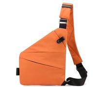 Simplify Living Anti Theft Cross Body Bag Rfid for Women Men,Anti Theft Slim Sling Multi-pocket Chest Bag with Adjustable Strap (Orange, Right shoulder)