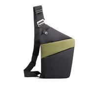 Simplify Living Cross Body Bag,Slim And Safe Anti-Theft Crossbody Bag,for Going Out, City, Burglary, Life, Work (black-green,left shoulder)