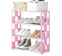 Simplify Your Life with This Chic, and Space Efficient Shoe Cabinet Featuring a Grid Layout (Pink)