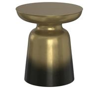 SIMPLIHOME Toby Accent Table - 17 inch Wide Iron Drum-Style Metal Side Table in Black/Gold Ombre, Modern Industrial Plant Stand with Sculptural Design for Living Room, Bedroom, Entryway, Assembled