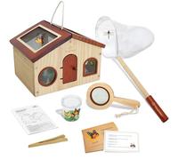 Simpliplay Kids Explorer Kit & Bug Catcher for Kids, Outdoor Toys with Portable Wooden Bug Habitat, Net, Magnified Viewer, Observation Cup, 15PCS Insect Cards for Kid 4 5 6 7 8 Year Old Boy Gift