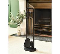 Simplistic Contemporary 70cm Fireplace Accessories Companion Set - Fireside Tools with Poker, Brush and Pan - Elegant and Functional Fireside Companion Set for Fire Log Burner