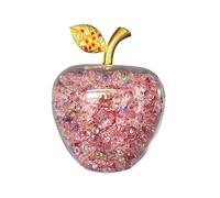 simplmasygenix Crystal Apple Figurine Artificial Glass Apple-Shaped Paperweight Home Decor Filled with Fake Diamonds Fruits Collectibles Art Crafts Ornament Christmas Eve Gifts for Kids (Hot Pink)