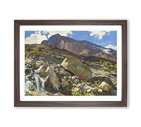 Simplon Pass By John Singer Sargent Classic Painting Framed Print | A4 Walnut Framed Wall Art | Ready to Hang | Classic Historical Picture | Living Room Bedroom Lounge Office
