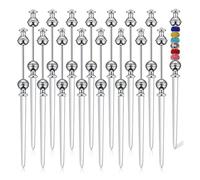 Simpls 16Pcs Beaded Letter Opener Metal Letter Opener Set Envelope Slicing Beaded Letter Opener Set Kit for Gifts Office Home DIYSupplies