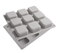 Simpls 2 Pack Silicone Soap Moulds 9 Hollow Spaces Square Soap Mould DIY Handmade Silicone Mould for Soap Making