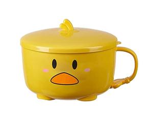 Simpls Duck Ramen Noodle Bowl with Lid Cute Rustproof Kitchen Instant Ramen Soup Double Layer Bowl Tableware 2