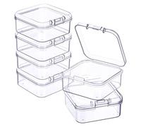 Simpls Pack of 6 Mini Plastic Clear Storage Box for Collecting Small Items, Beads, Jewellery, Visiting Cards