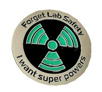 Simpls Science Enamel Pin - Glow in the Dark - Forget Lab Safety I Want Super Powers Lapel Pin Hat Pin - Funny Pin Durable Easy Install