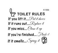 Simpls Toilet Rules Bathroom Removable Wall Sticker Vinyl Art DIY Home Decor