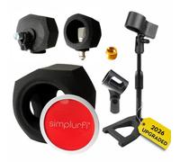 SIMPLURFI Recording Booth-Microphone Isolation Ball All-in-1-Portable Audio Shield Pop Filter for Home Studio Vocal Acoustic Sound Proof -Complete with Metal Mic Stand and 2 Mic Clips