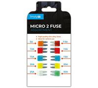 Simply 10 pcs Micro 2 Fuse Assortement - 5A, 7.5A, 10A, 15A, 20A, 25A, 30A