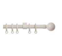 Simply 120-210cm Extendable Curtain Pole Set Ball Finial Cream - 13-16mm