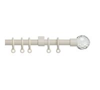Simply 120-210cm Extendable Curtain Pole Set Ball Finial Cream - 13-16mm