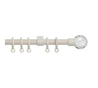 Simply 150-280cm Extendable Curtain Pole Set Ball Finial Cream - 13-16mm