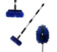 Simply 3-in-1 Washbrush Set with Telescopic Handle, Garden Hose Connection, Multiple Brush Attachments, 142cm Max Length, Car Caravan Boat Cleaning Kit