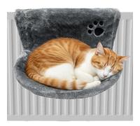Simply 4 Pets Cat Radiator Bed Warm Cozy Pet Radiator Hammock With Washable Cover Sherpa Fleece Foldable Hanging Cat Bed With Metal Frame