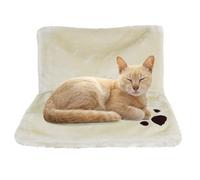 SIMPLY 4 PETS Luxury Cat Radiator Bed - (45 x 31 x 24 cm) Radiator Cat Bed W/Super Soft Faux Fur Washable Cover & Strong Metal Frame | Easily Hooks Over Most Radiators for all Cats & Kittens (White)