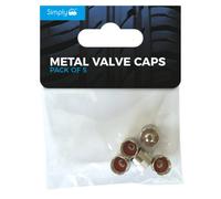 Simply 5 X Metal Schrader Car Van Motorbike Valve Dust Cap Classic