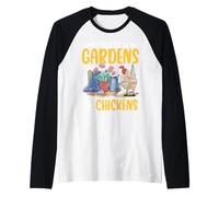 Simply Addicted to Gardens and Chickens Farmer Gardening Raglan Baseball Tee