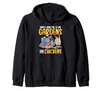 Simply Addicted To Gardens And Chickens Farmer Gardening Zip Hoodie