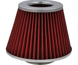 Simply AFU02 Red Mesh Carbon & Chrome Air Filter - Fits 60 to 75mm Pipes - H130 x W180 mm - High Efficiency - Increased Power & Performance