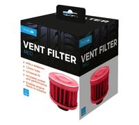 Simply AFV02 Universal Red Gauze Air Vent Filter - 40 x 50 mm in Size - Improves Engine Performance - Enables Engine Block to Breath