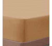Simply Amelia King Size Fitted Sheet 30cm Deep 100% Cotton Soft Fabric Machine Washable Corner Elastic Bed Sheet (Beige 150 X 200 CM)