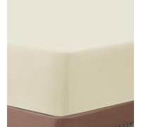 Simply Amelia Single Fitted Sheet Cream 100% Cotton 30cm Deep Super Soft and Breathable Shrinkage & Fade Resistance Machine Washable Corner Elastic Bed Sheet (90 X 190 CM)