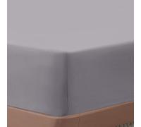 Simply Amelia Single Fitted Sheet Grey 100% Cotton 30cm Deep Super Soft and Breathable Shrinkage & Fade Resistance Machine Washable Corner Elastic Bed Sheet (90 X 190 CM)