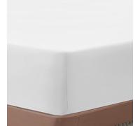 Simply Amelia Single Fitted Sheet White 100% Cotton 30cm Deep Super Soft and Breathable Shrinkage & Fade Resistance Machine Washable Corner Elastic Bed Sheet (90 X 190 CM)