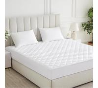 Simply Amelia Single Quilted Mattress Protector 30cm Deep Mattress Topper Cover Anti-Allergy Breathable Easy Care Machine Washable Fitted Mattress Cover (White, 90x190 cm)