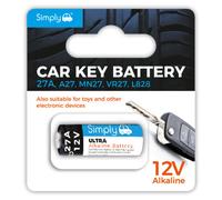 Simply Auto 12V Alkaline 27A A27 Mn27 Battery For Car Key Fob Remote Control Electronics