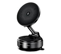 Simply Auto 2-In-1 Magnetic Wireless Charging Phone Mount - In-Car Dashboard + Desktop Charging Stand, Strong Suction Cup Base, 210° Adjustable, MagSafe & Qi for iPhone, Samsung & Smartphones