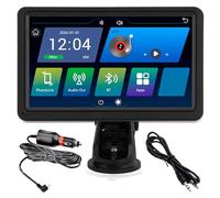 Simply Auto 7 Inch Smart In-Car Display - Wireless Apple CarPlay & Android Auto, Bluetooth Hands-Free, FM Transmitter, AUX, Screen Mirroring, Voice Assistant, 1024x600 Touch Screen