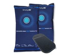 Simply Auto DEH006 2 Pack Reusable Car Dehumidifier with Anti-Slip Mat- Quick Drying suitable for Microwaving, Absorption up to 40% of Weight in moisture, Eco-Friendly Granules, Unlimited Cycles (1kg)