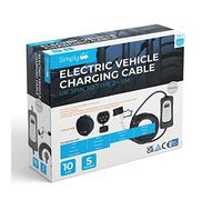 Simply Auto EV007 Electric Vehicle Fast-Charging, Lightweight, Durable and Flexable Cable - UK 3 Pin to Type 2-5M compatible with BMW, Porsche, Jaguar, Tesla