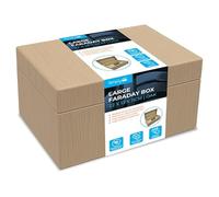 Simply Auto Faraday Box, Oak-Effect Finish, Signal Blocking, Magnetic Lid, Soft-Lined Interior, Decorative Design