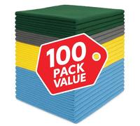 Simply Auto Microfibre Cleaning Cloths, Multi-Purpose, Lint-Free, Washable, Non-Scratch, Pack of 100