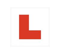 Simply Auto Motorcycle L Plate, Rigid Plastic, White with Red L, Road Legal Size, Weatherproof