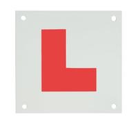 Simply Auto Motorcycle L Plates, Rigid Plastic, White with Red L, Dual Pack for Front and Rear, Road Legal Size, Weatherproof