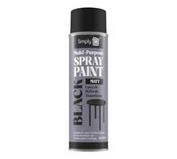 Simply Auto Multipurpose Spray Paint 400ml Black Matt - Fast Drying Aerosol for Wood, Metal & Plastic, Indoor & Outdoor, UV & Weather Resistant, Upcycling & DIY Paint